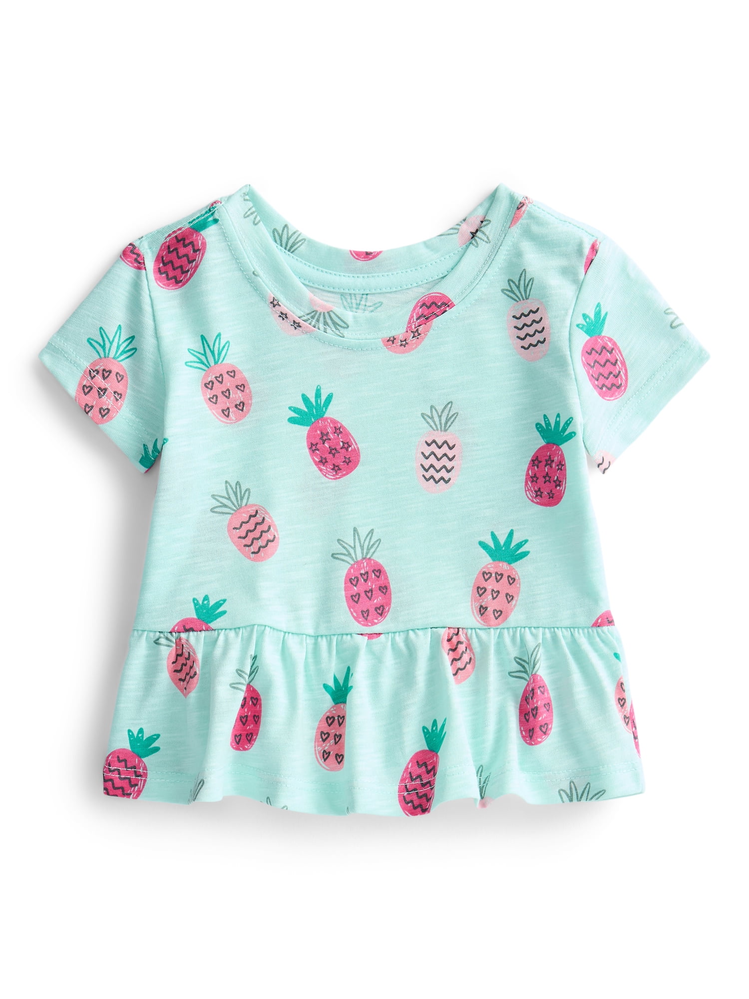 Wonder Nation Baby Girls Peplum Tee, Sizes 0M-24M