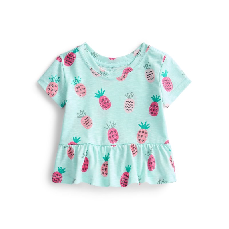 Wonder Nation Baby Girls Peplum Tee, Sizes 0M-24M