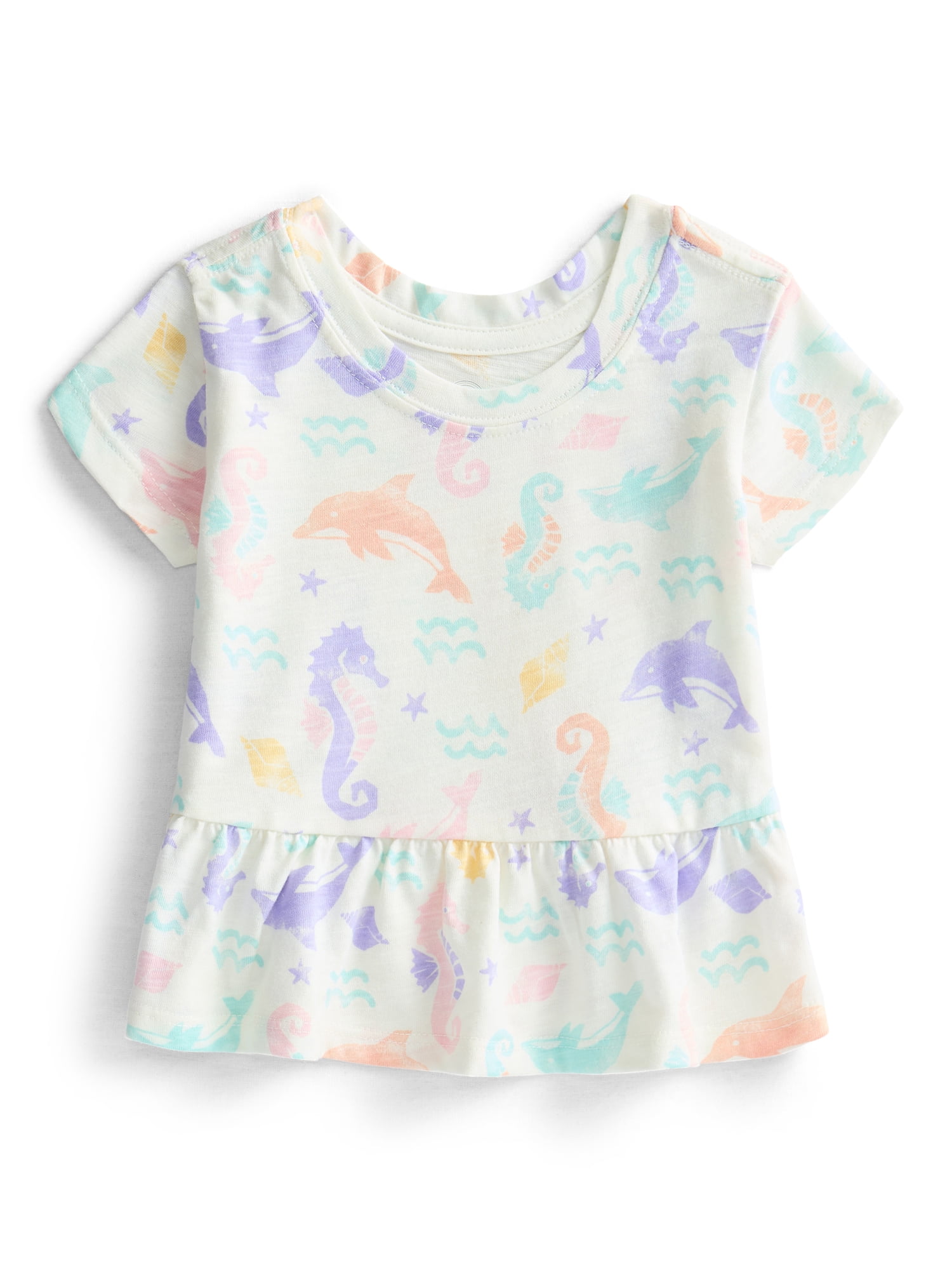 Wonder Nation Baby Girls Peplum Tee, Sizes 0M-24M