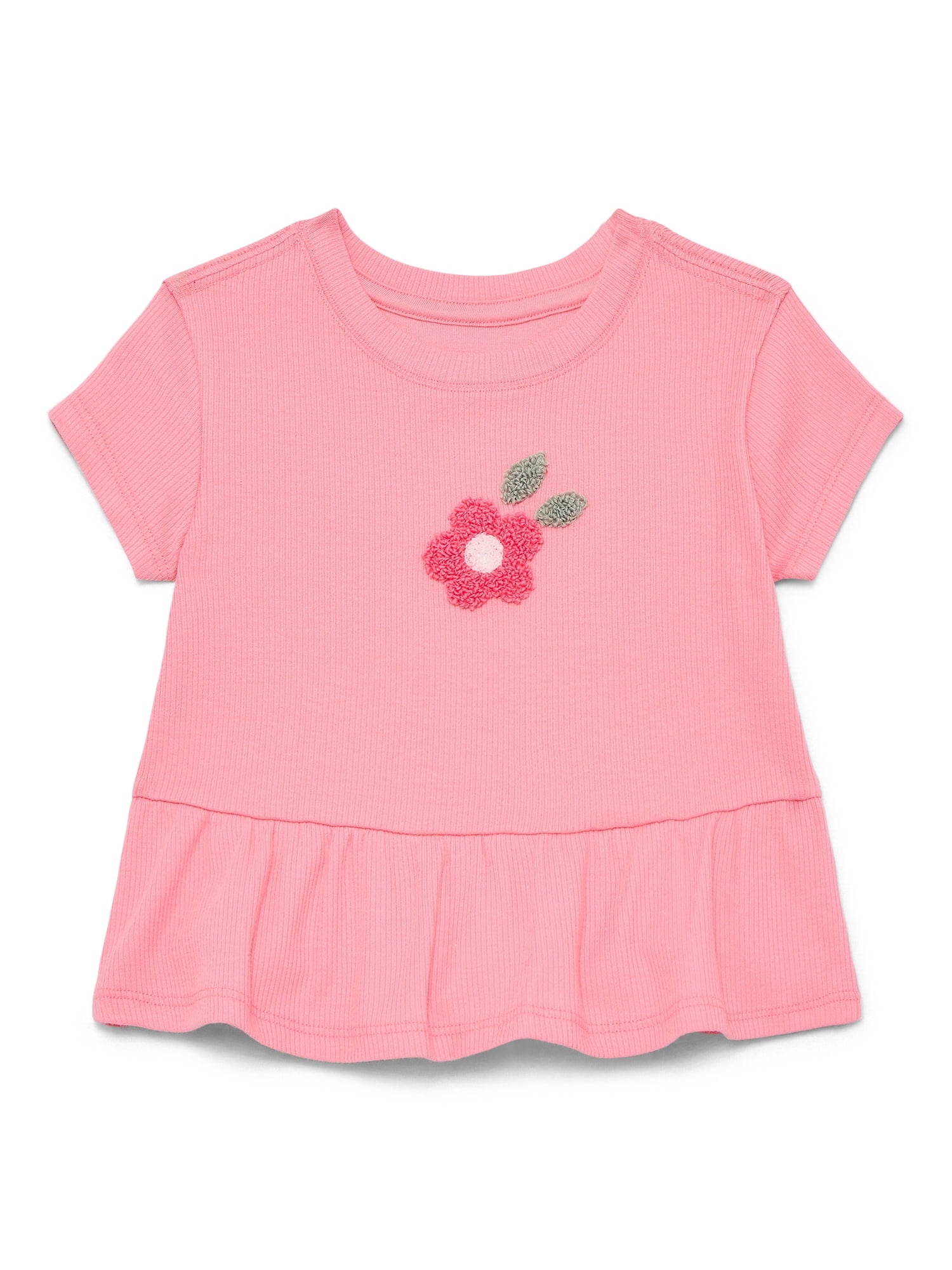 Wonder Nation Baby Girl Peplum Tee, Sizes 0-24 Months
