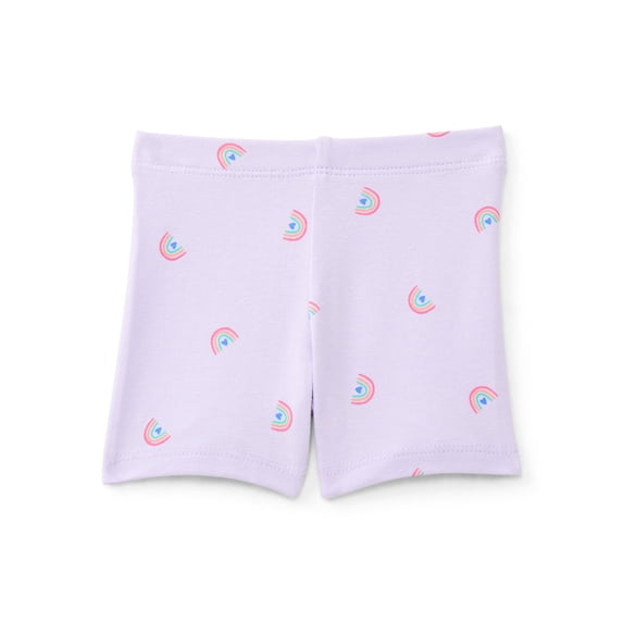 Wonder Nation Baby Girls 2-Piece Rainbow Tee & Bike Shorts Set — Lavender, 3–6M - image 1