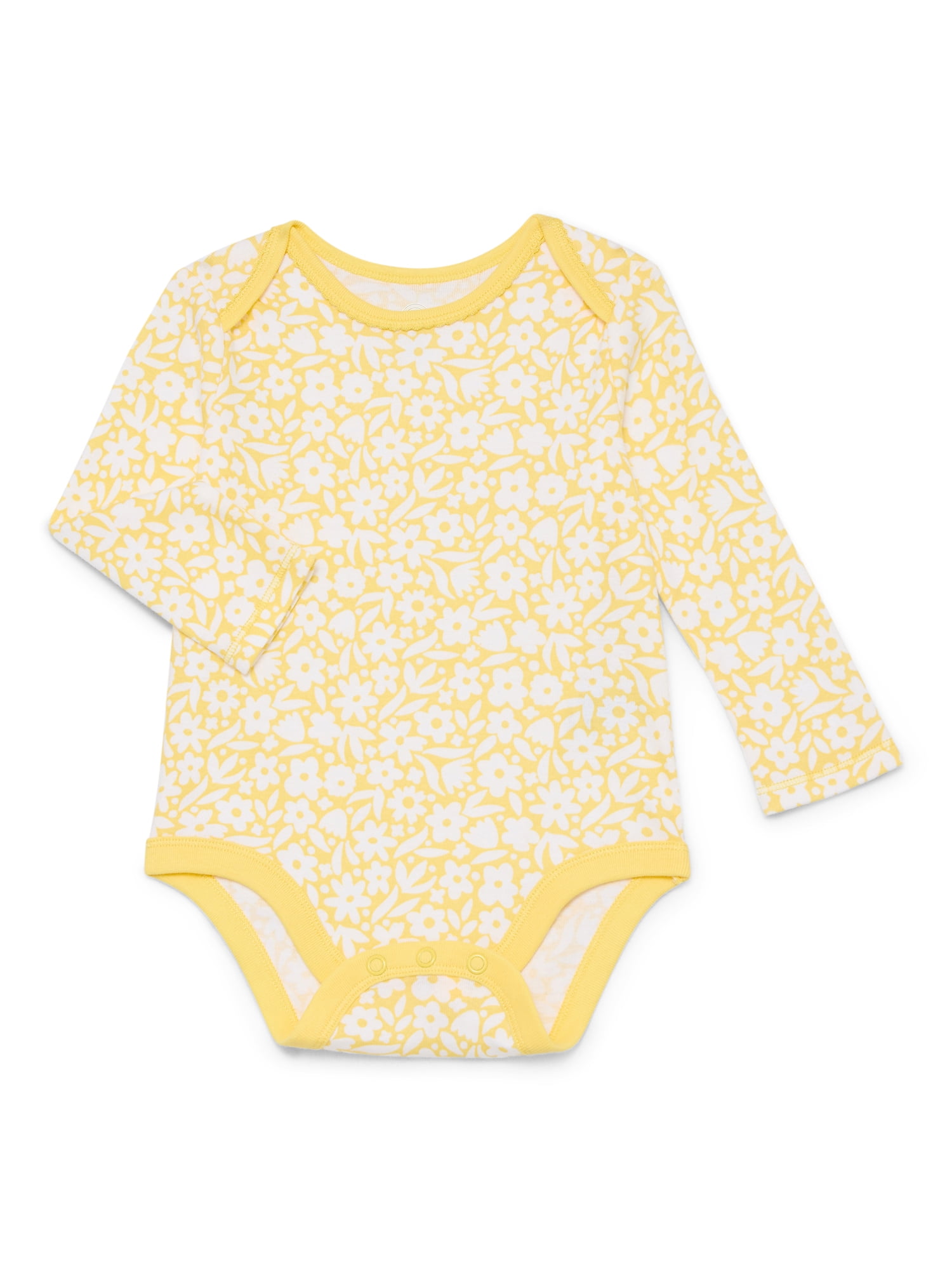 Wonder Nation Baby Girl Long Sleeve Bodysuit, Sizes 0-24 Months
