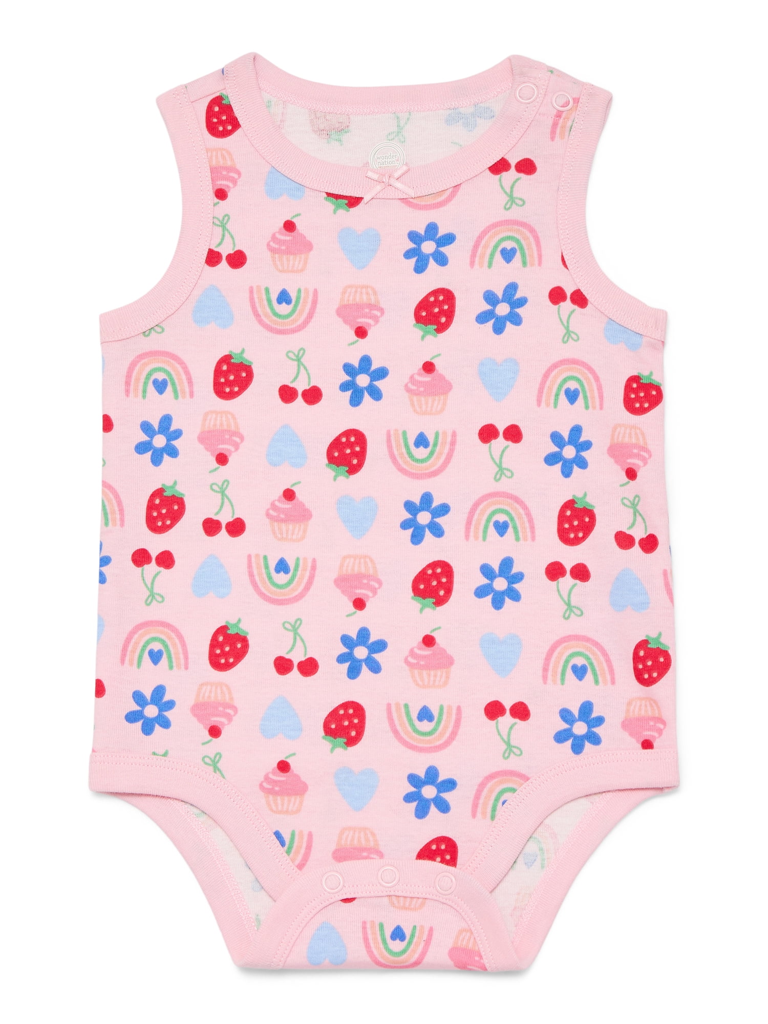 Wonder Nation Baby Girls Tank Bodysuit, Sizes 0-24 Months