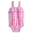 thumbnail image 1 of Wonder Nation Baby Girls' Ruffle Print Tank Romper, Sizes 0M-24M, 1 of 3