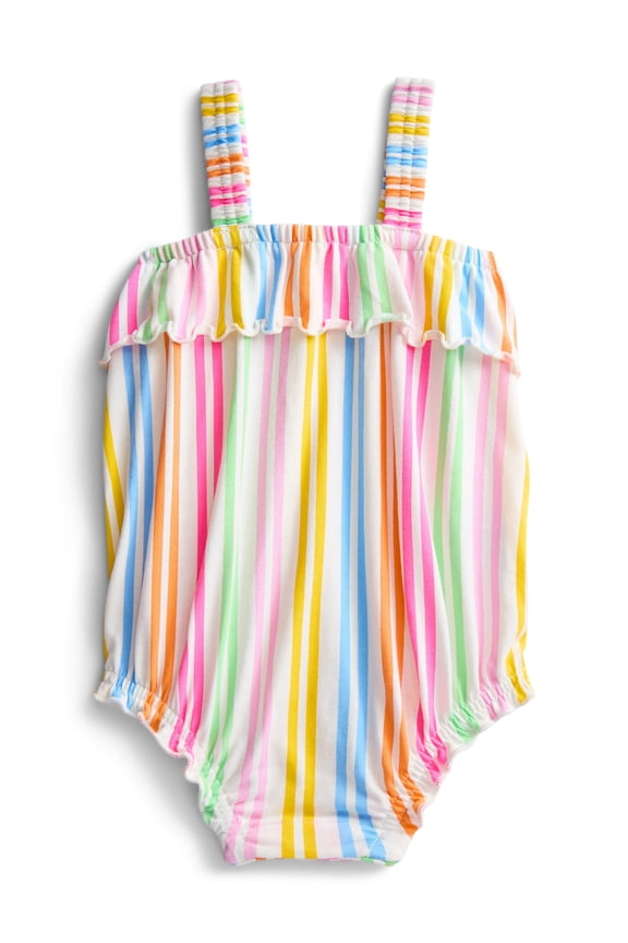 Baby Girls' Stripe Ruffle Tank Romper, Sizes 0M-24M