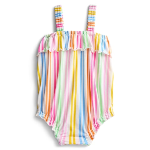 Baby Girls' Stripe Ruffle Tank Romper, Sizes 0M-24M