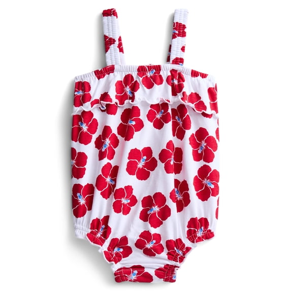 Wonder Nation Baby Girls' Ruffle Bubble Romper, Sizes 0M-24M