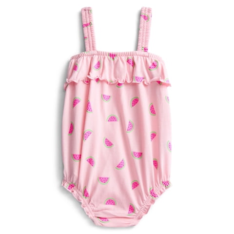Baby Girls' Ruffle Print Tank Romper, Sizes 0M-24M