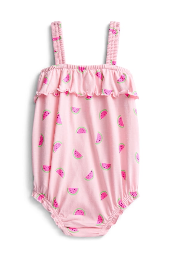 Baby Girls' Ruffle Print Tank Romper, Sizes 0M-24M