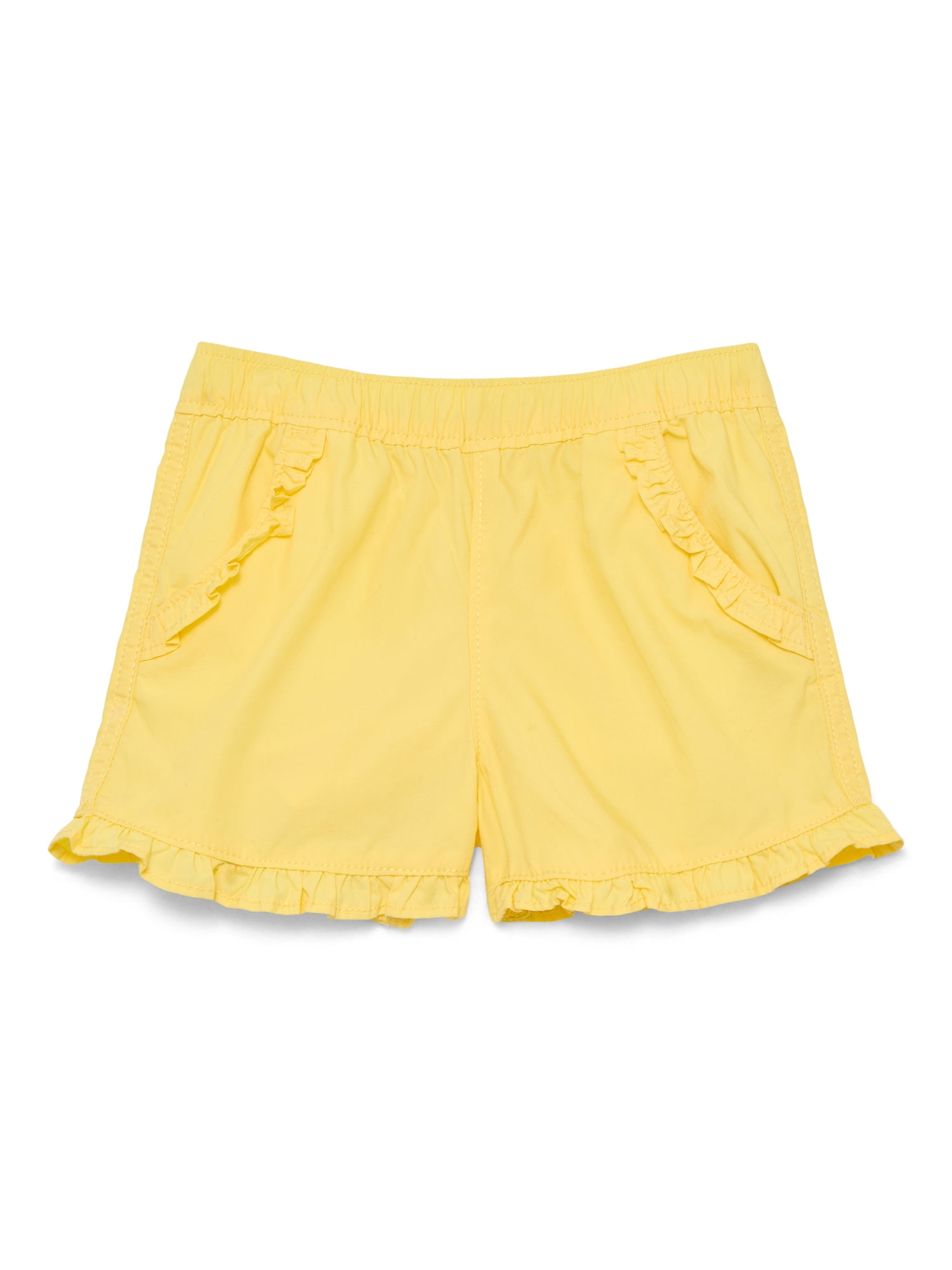 Wonder Nation Baby Girls Cotton Ruffle Pocket Shorts, Sizes 0M-24M