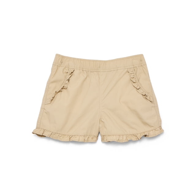 Wonder Nation Baby Girls Cotton Ruffle Pocket Shorts, Sizes 0M-24M