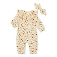 thumbnail image 1 of Wonder Nation Baby Girl Ruffled Romper with Headband, Sizes 0M-24M, 1 of 1