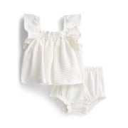 Baby Girls Seersucker Romper &amp; Bloomers with Flutter-Sleeve, 2-Piece Set, Sizes 0–24M