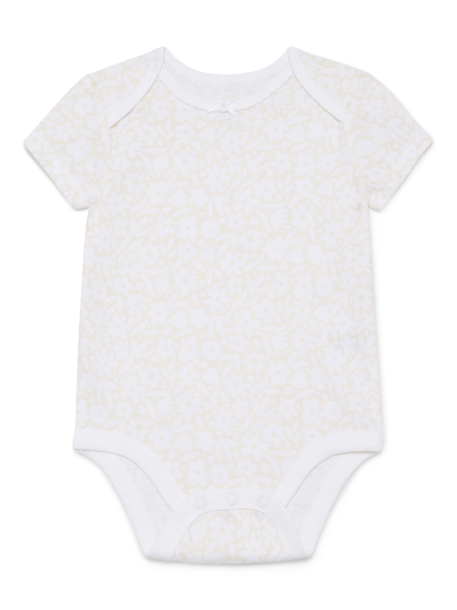 Wonder Nation Baby Girls Bodysuit with Short Sleeves, Sizes 0-24 Months