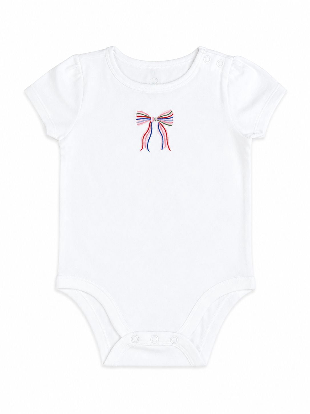Wonder Nation Baby Girl Short Sleeve Bodysuit, Sizes 0-24 Months