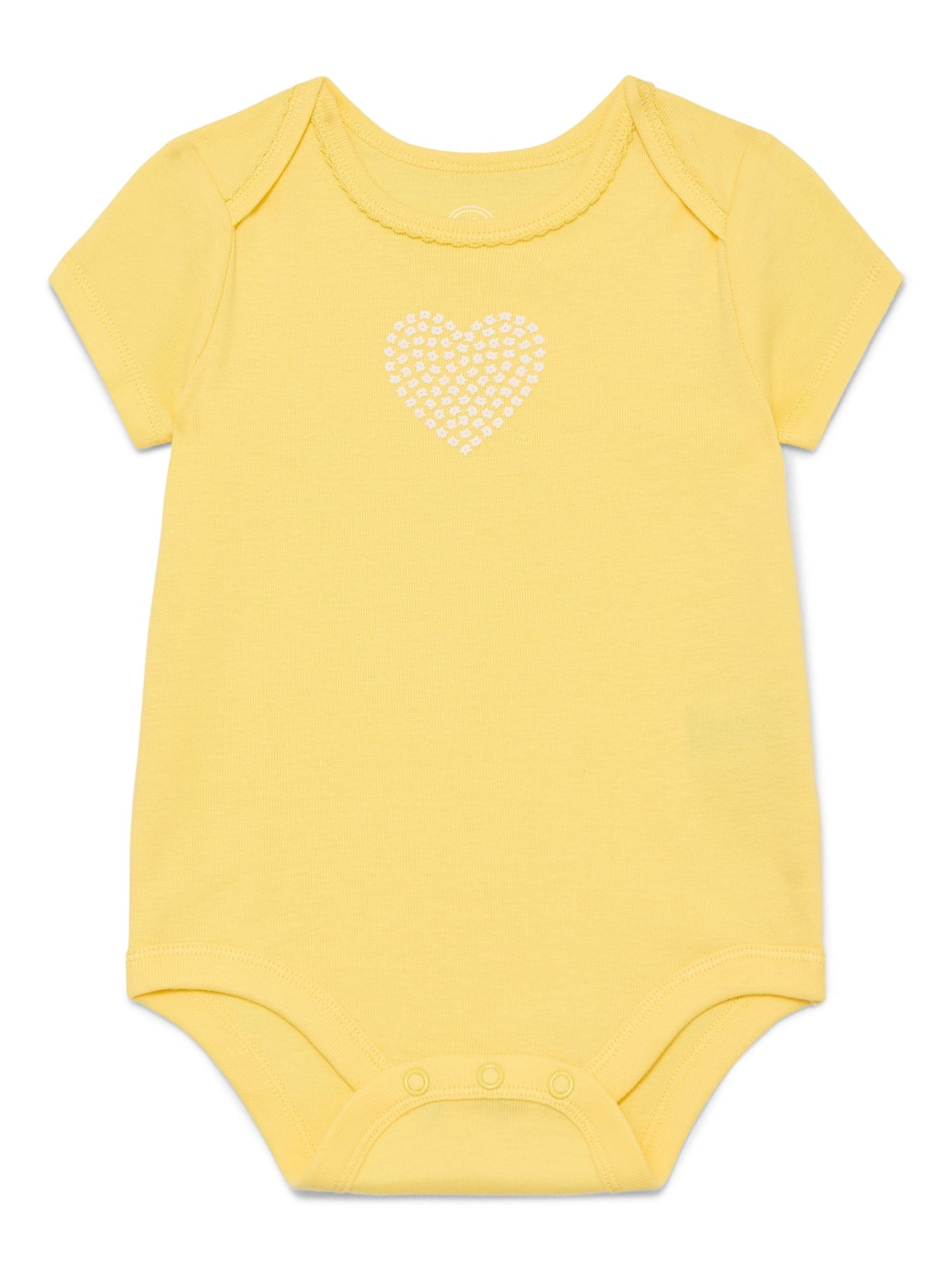 Wonder Nation Baby Girls Bodysuit with Short Sleeves, Sizes 0-24 Months