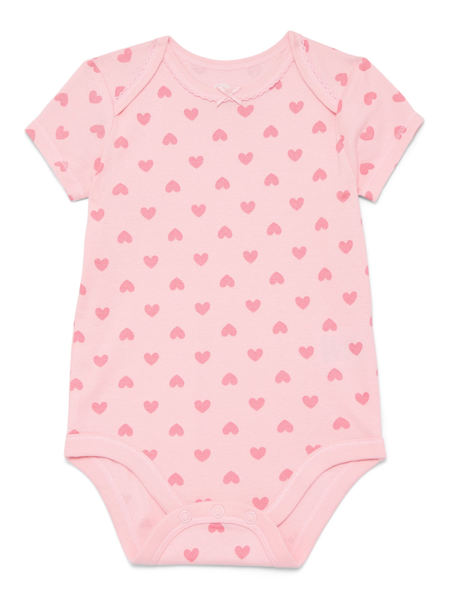 Wonder Nation Baby Girls Bodysuit with Short Sleeves, Sizes 0-24 Months