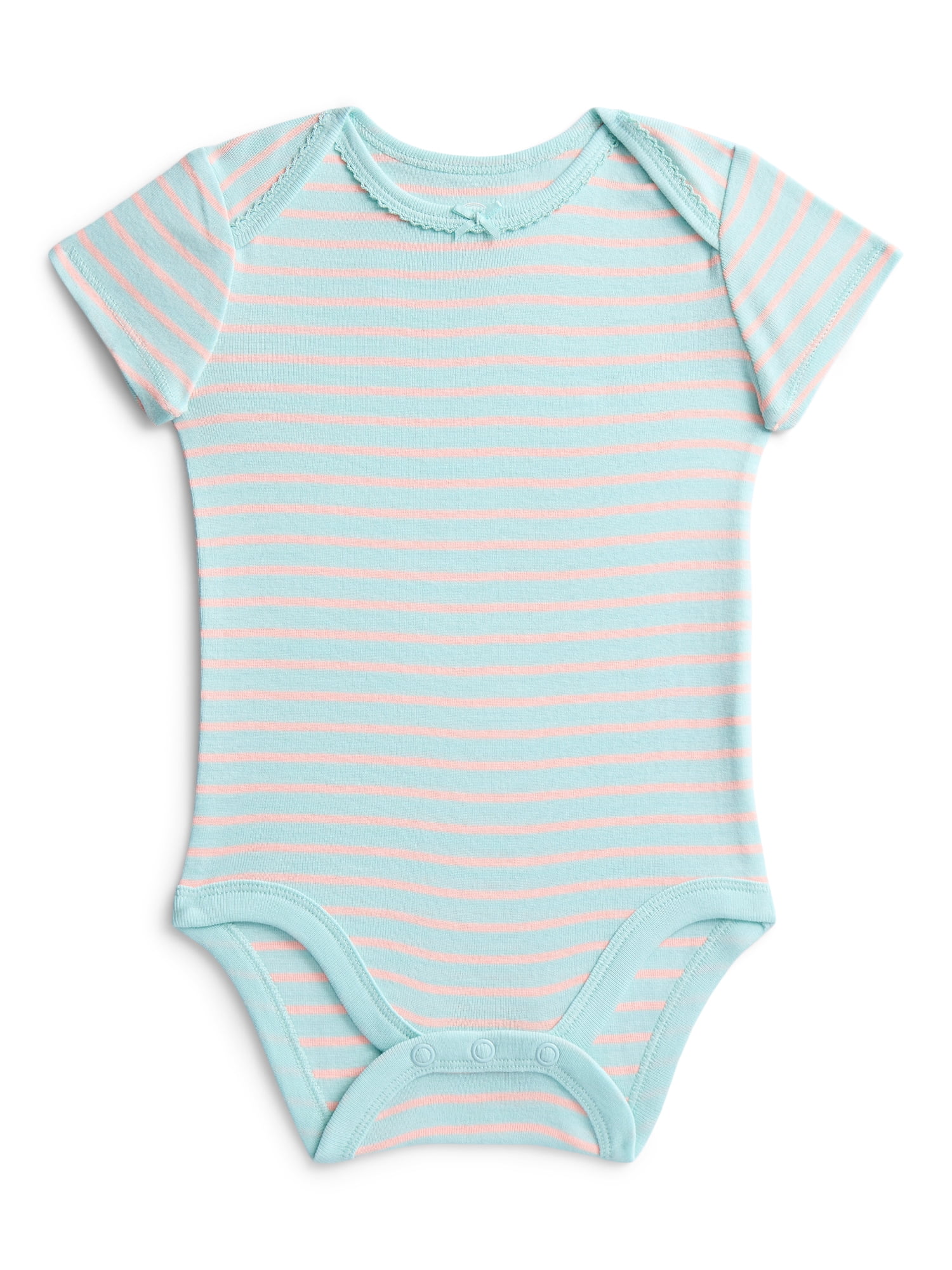 Wonder Nation Baby Girls Bodysuit with Short Sleeves, Sizes 0-24 Months