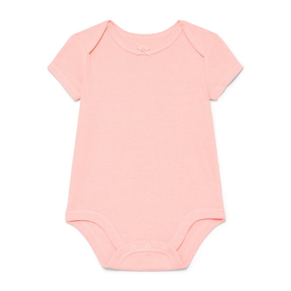 Wonder Nation Baby Girls Bodysuit with Short Sleeves, Sizes 0-24 Months