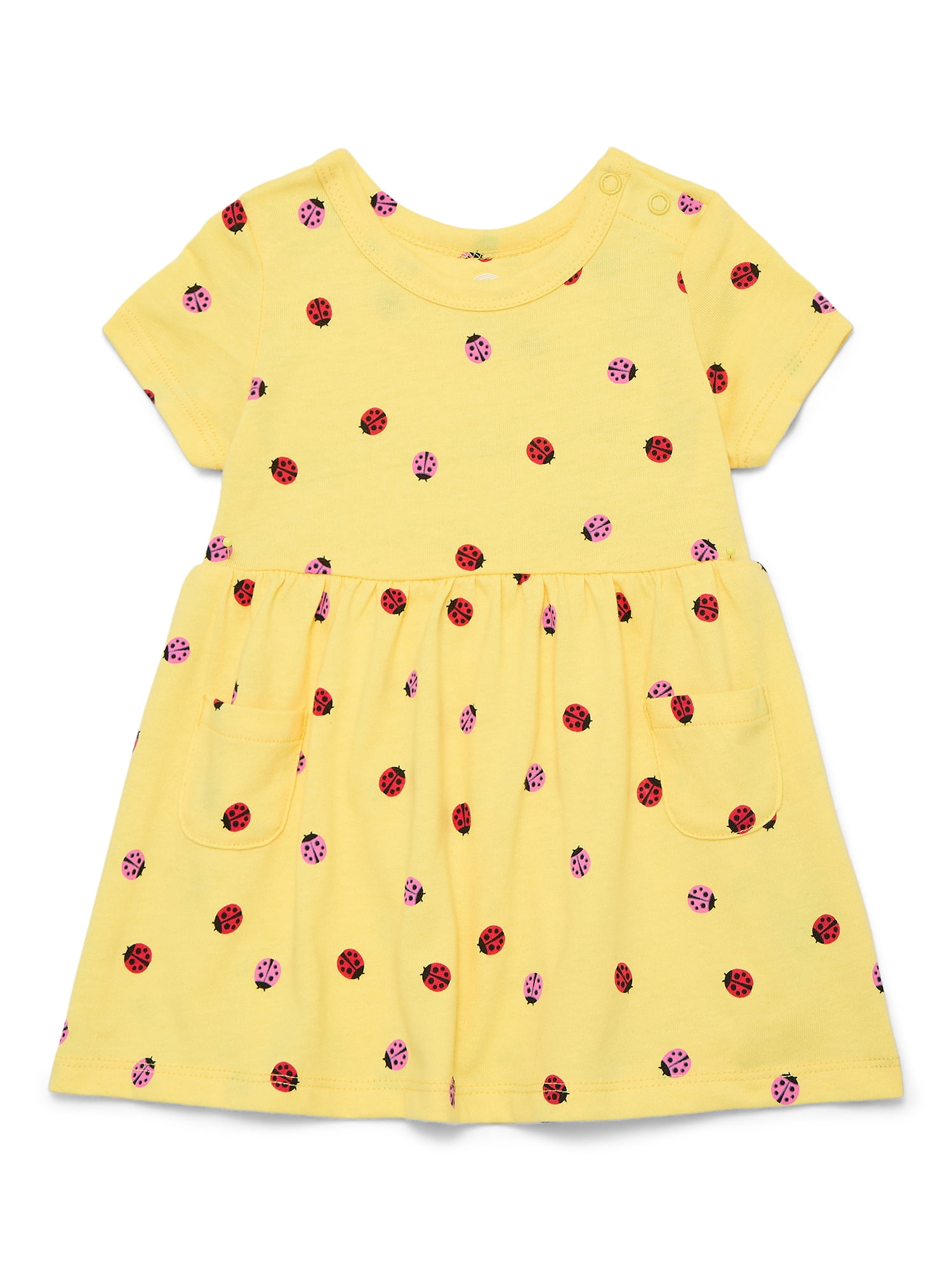 Wonder Nation Baby Girl Short Sleeve Dress, Sizes 0-5T
