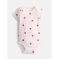 thumbnail image 1 of Wonder Nation Baby Girls Lap Bodysuit with Short Sleeves, Sizes 0M-24M, 1 of 3