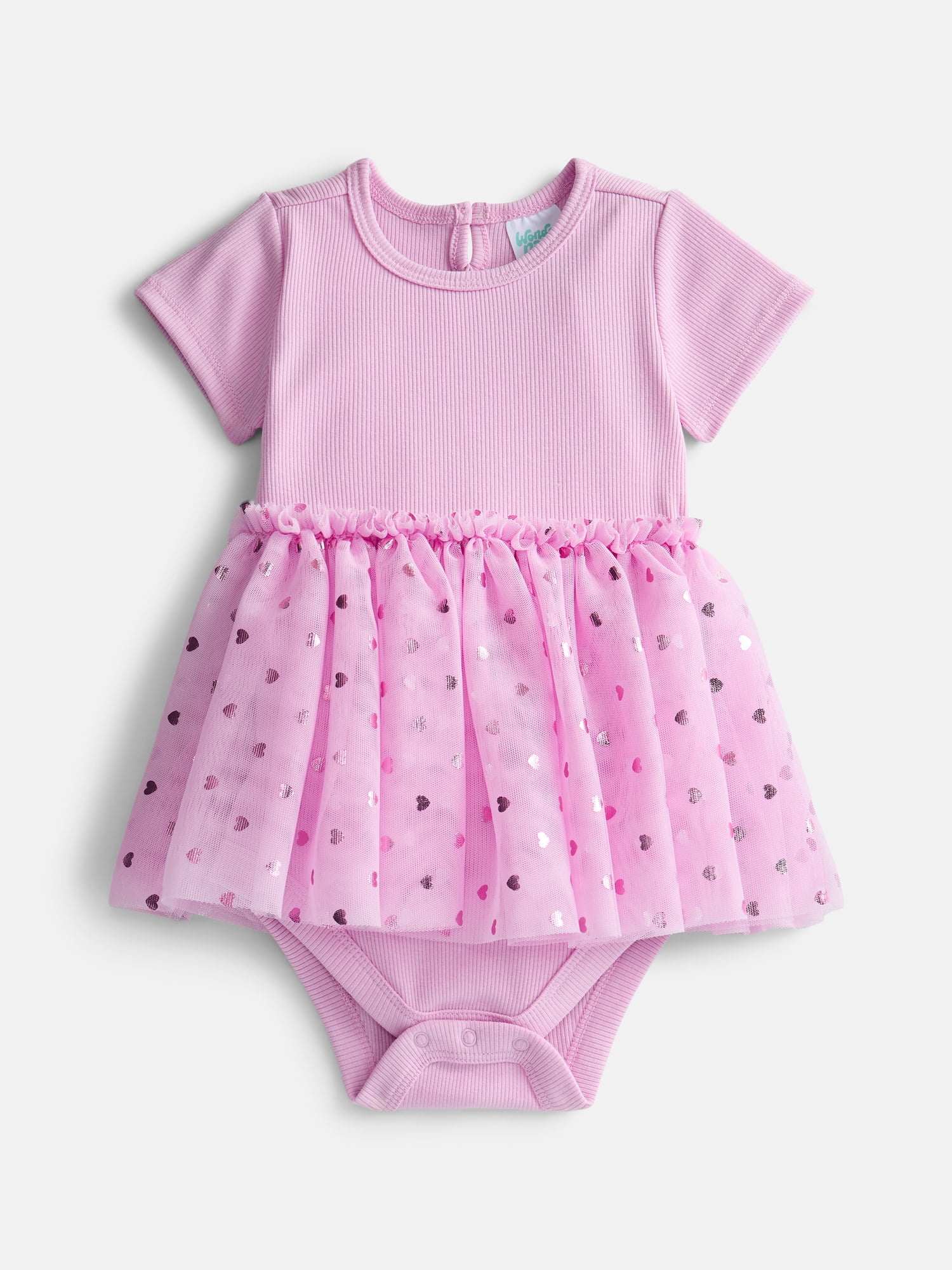 Wonder Nation Baby Girls Tutu Dress with Short Sleeves, Sizes 0/3M-24M