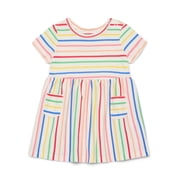 Wonder Nation Baby Girl Short Sleeve Dress, Sizes 0-24 Months