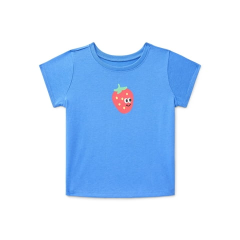 Baby Girls Crewneck Tee with Short Sleeves, Sizes 0/3M-24M
