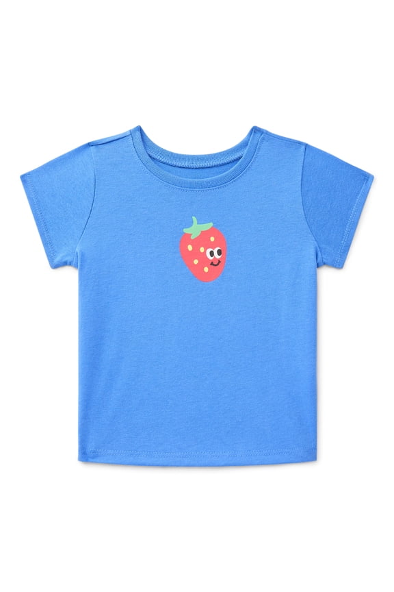Baby Girls Crewneck Tee with Short Sleeves, Sizes 0/3M-24M