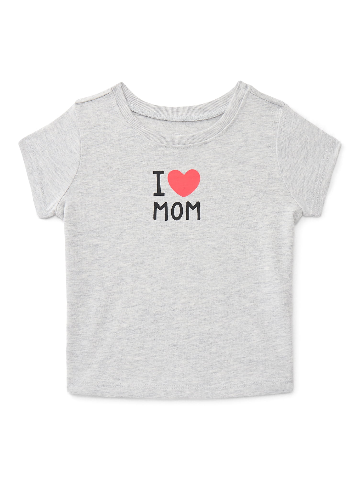 Wonder Nation Baby Girls Crewneck Tee with Short Sleeves, Sizes 0/3M-24M