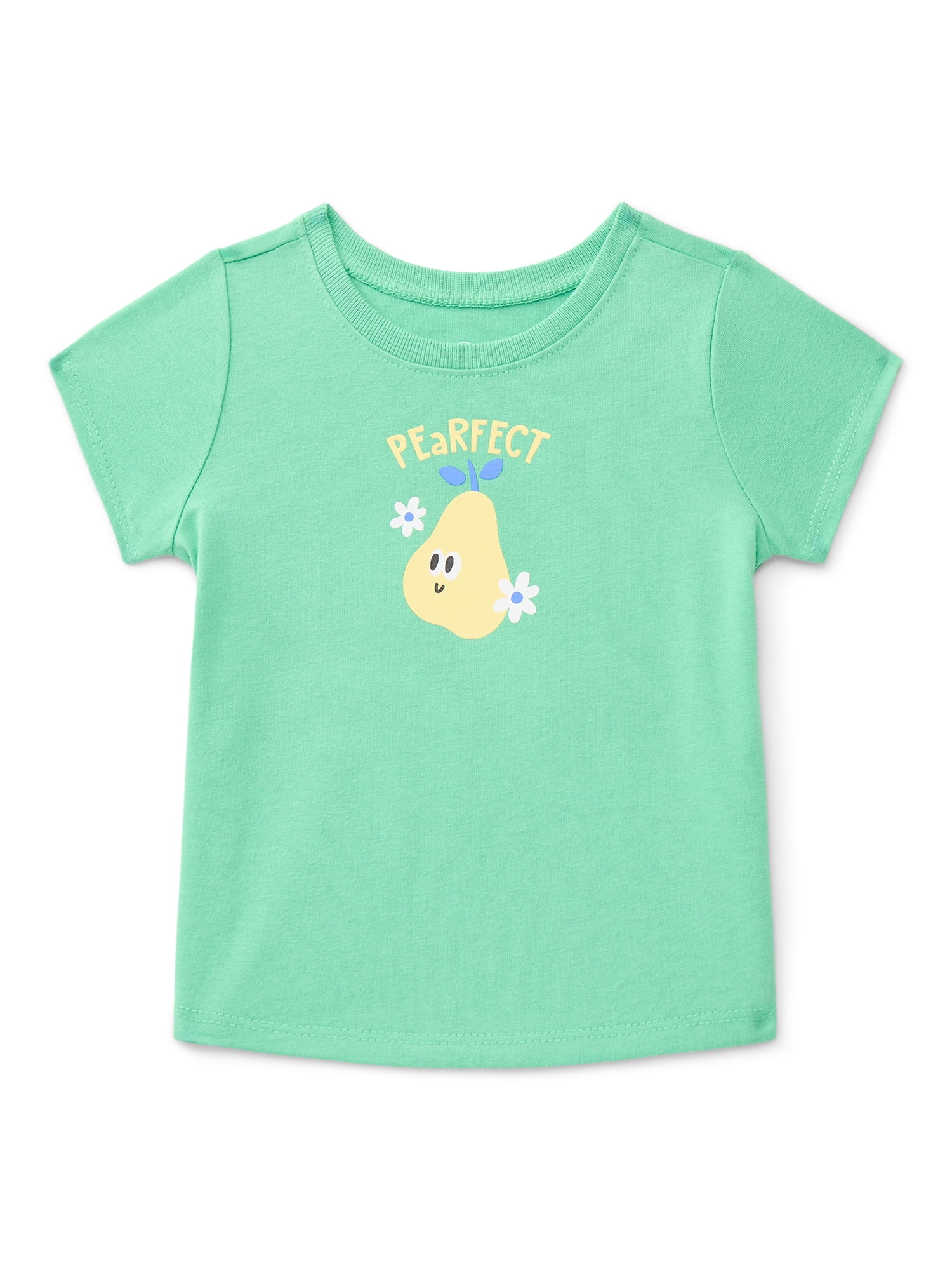 Wonder Nation Baby Girls Crewneck Short-Sleeve Tee, Sizes 0/3M-24M