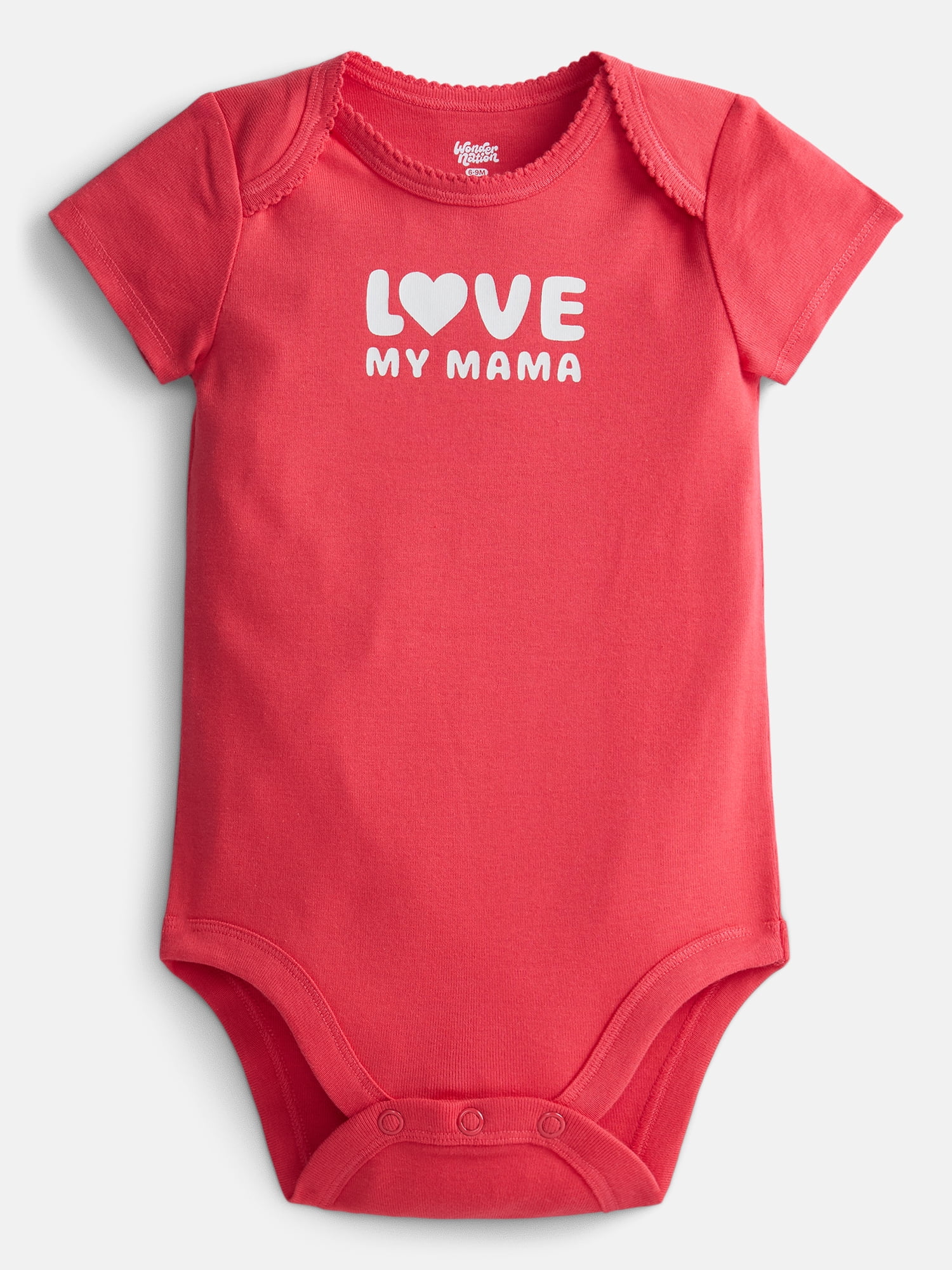 Wonder Nation Baby Girls' Cotton Bodysuit with Short Sleeves, Sizes 0M-24M