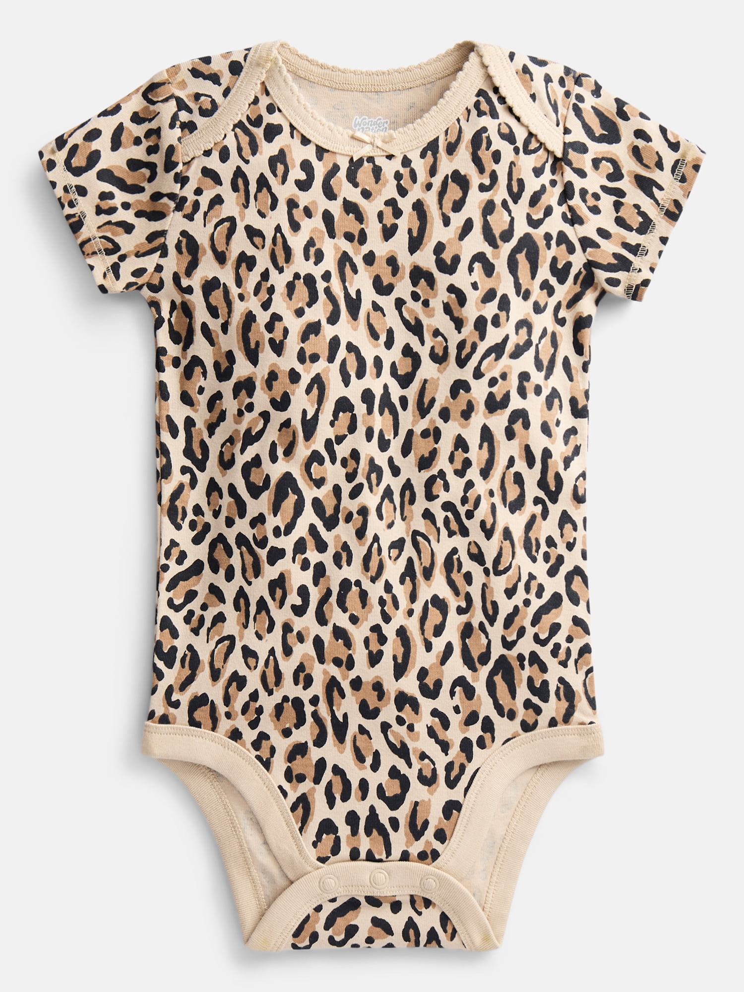 Wonder Nation Baby Girls' Cotton Bodysuit with Short Sleeves, Sizes 0M-24M