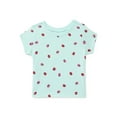 thumbnail image 1 of Wonder Nation Baby Girls Crewneck Tee with Short Sleeves, Sizes 0/3M-24M, 1 of 3