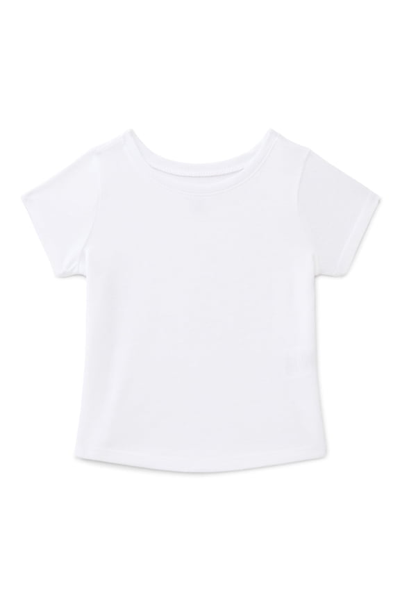 Baby Girls Crewneck Tee with Short Sleeves, Sizes 0/3M-24M