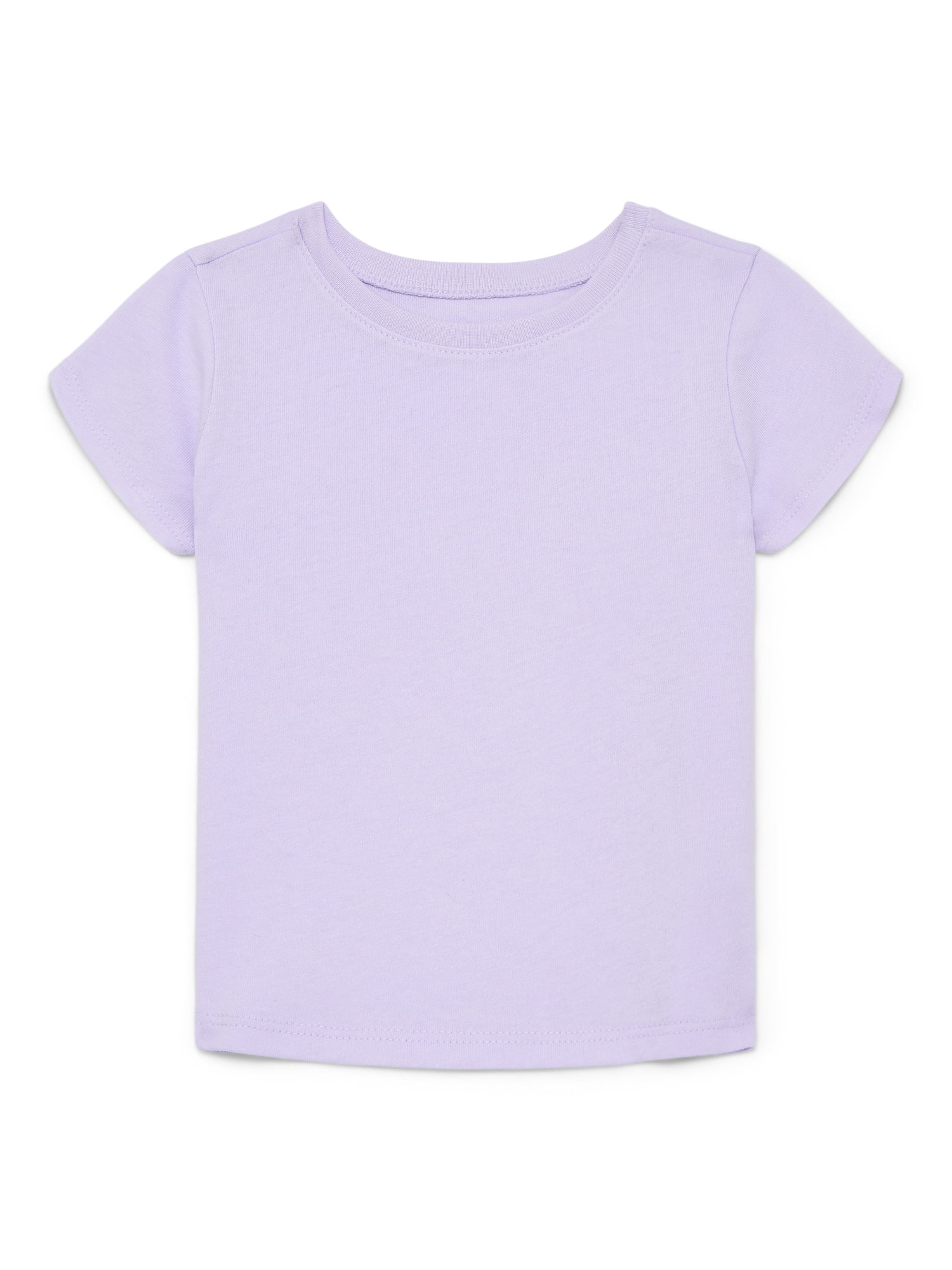 Wonder Nation Baby Girls Crewneck Tee with Short Sleeves, Sizes 0/3M-24M