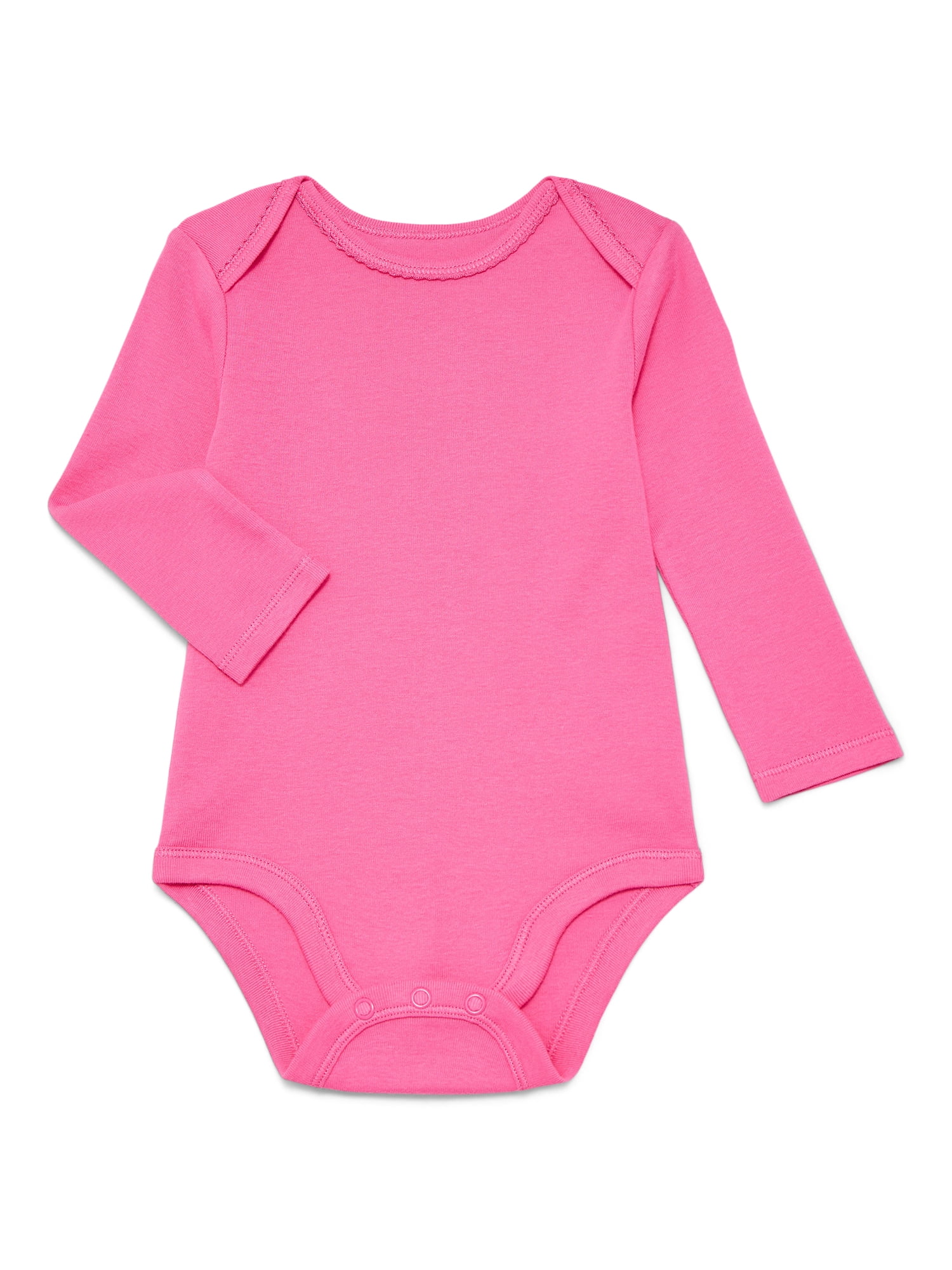 Wonder Nation Baby Girls Bodysuit with Long Sleeves, Sizes 0-24 Months