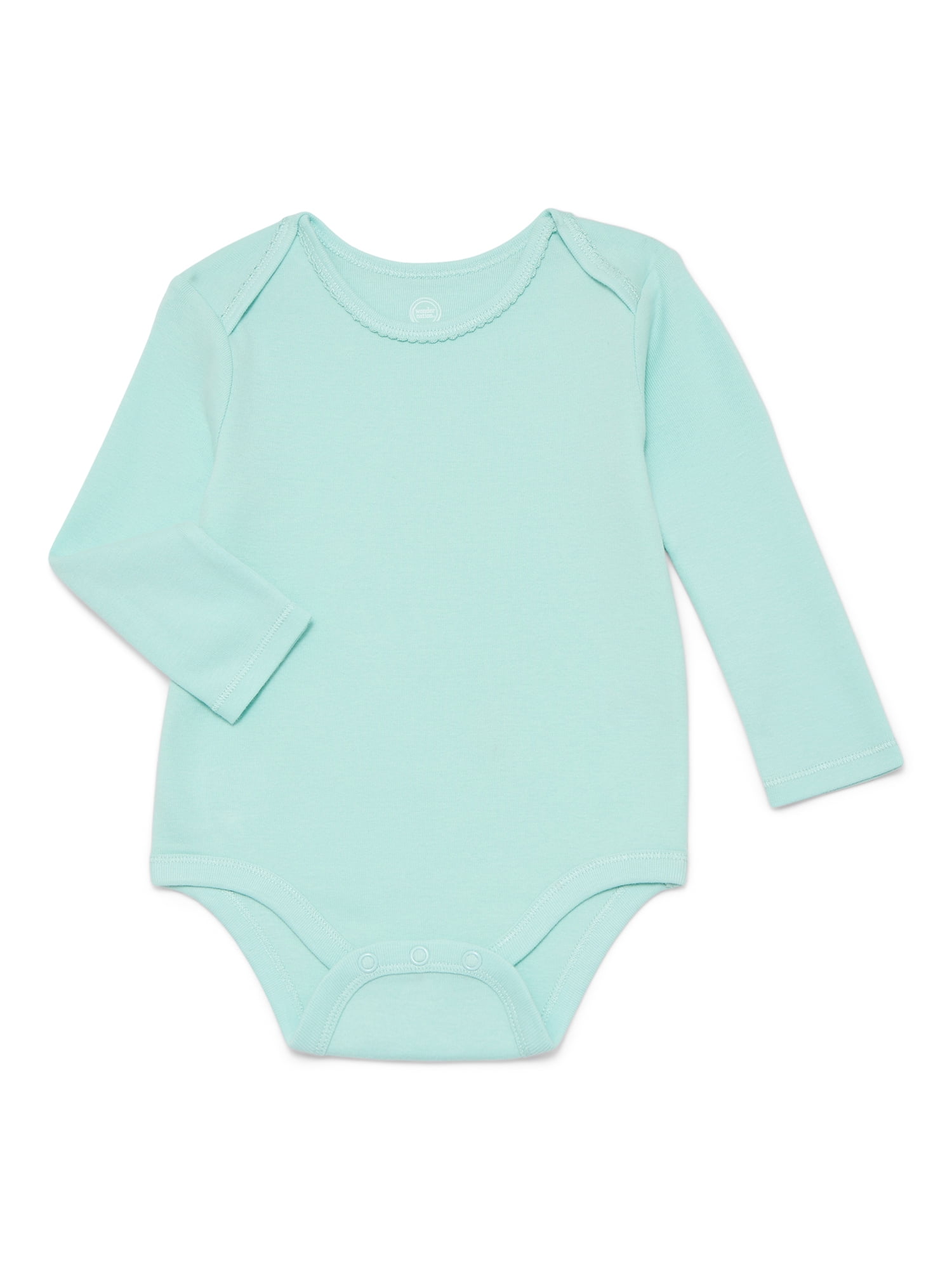 Wonder Nation Baby Girls Bodysuit with Long Sleeves, Sizes 0-24 Months
