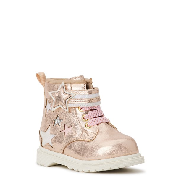 Wonder Nation Baby Girl Star Combat Boots, Sizes 26