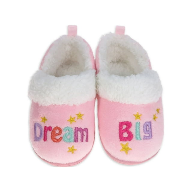 Wonder Nation Baby Girl Sweet Dream Big Aline Slippers, Sizes 26