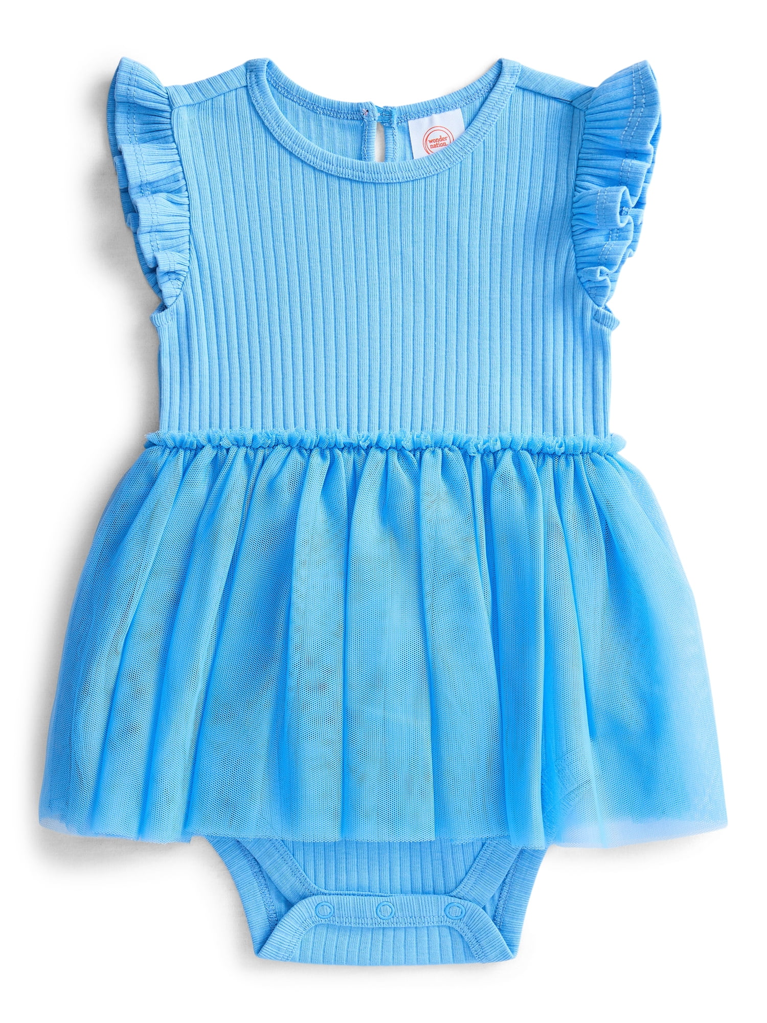 Wonder Nation Baby Girls Tutu Bodysuit Dress, Sizes 0/3M-24M