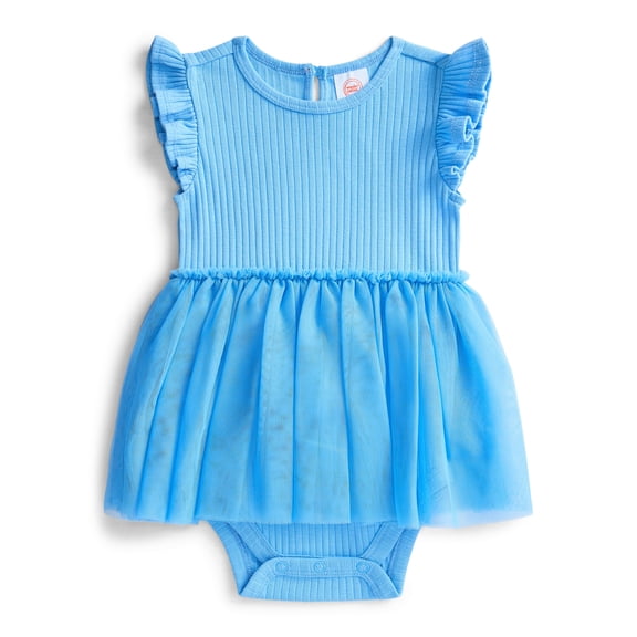 Wonder Nation Baby Girls Tutu Bodysuit Dress, Sizes 0/3M-24M