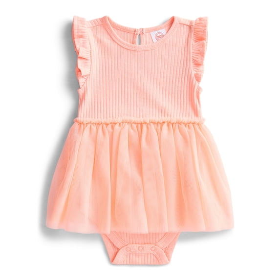 Wonder Nation Baby Girls Tutu Bodysuit Dress, Sizes 0/3M-24M