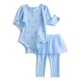 thumbnail image 1 of Wonder Nation Baby Girls' Bodysuit and Tulle Skeggings Set, 2-Piece, Sizes 0/3M-24M, 1 of 3