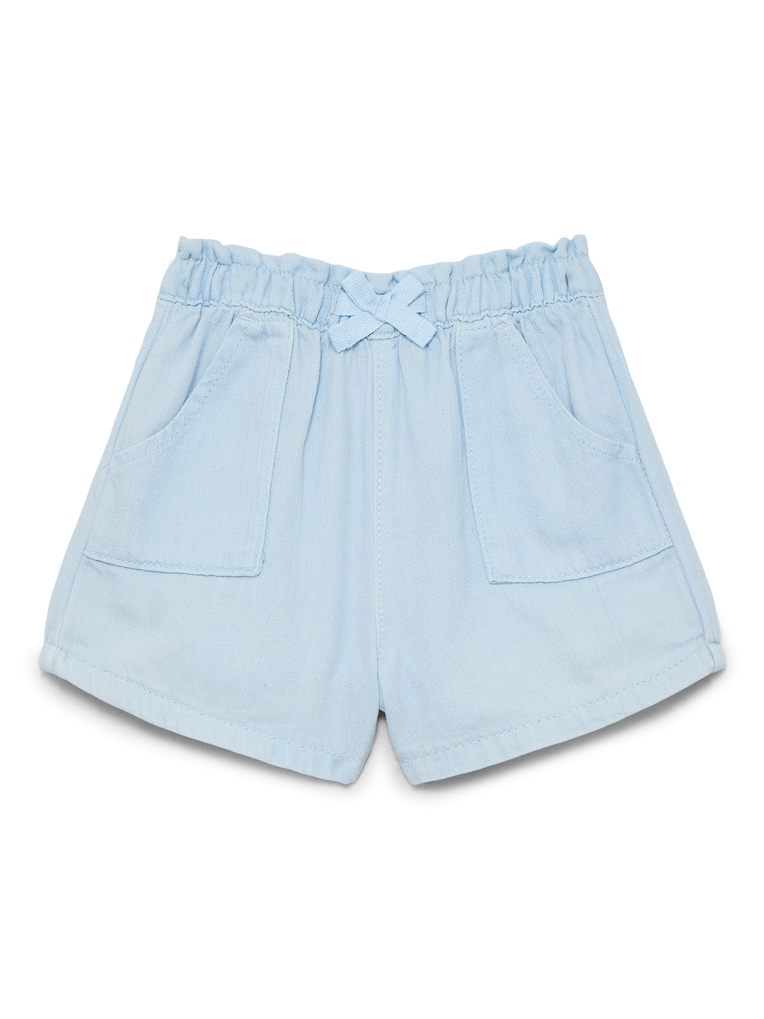 Wonder Nation Baby Girls Cotton Paperbag Waist Shorts, Sizes 0M-24M