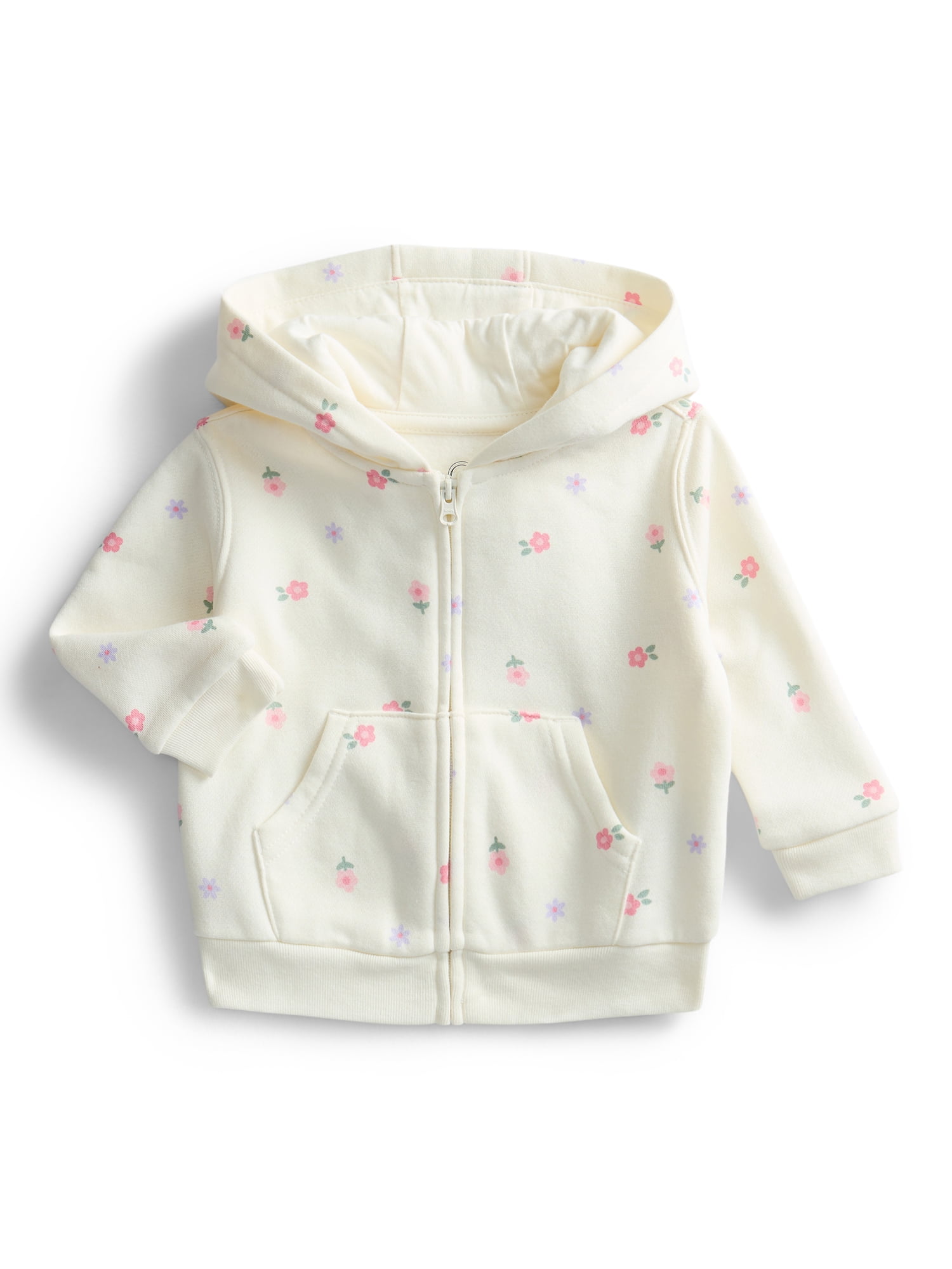 Wonder Nation Baby Girl Zip Up Hoddie, Sizes 0-24 Months
