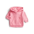 thumbnail image 1 of Wonder Nation Baby Girl Fleece Zip Up Hoodie, Sizes 0M-24 Months, 1 of 3