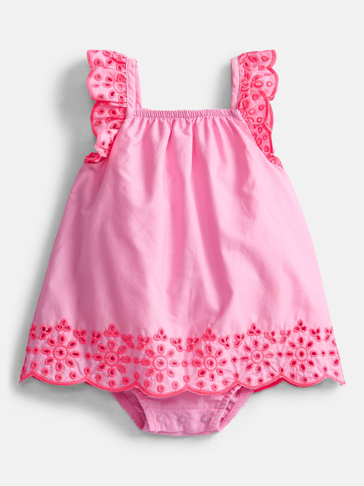 Wonder Nation Baby Girls Eyelet Tank Romper, Sizes 0/3M-24M