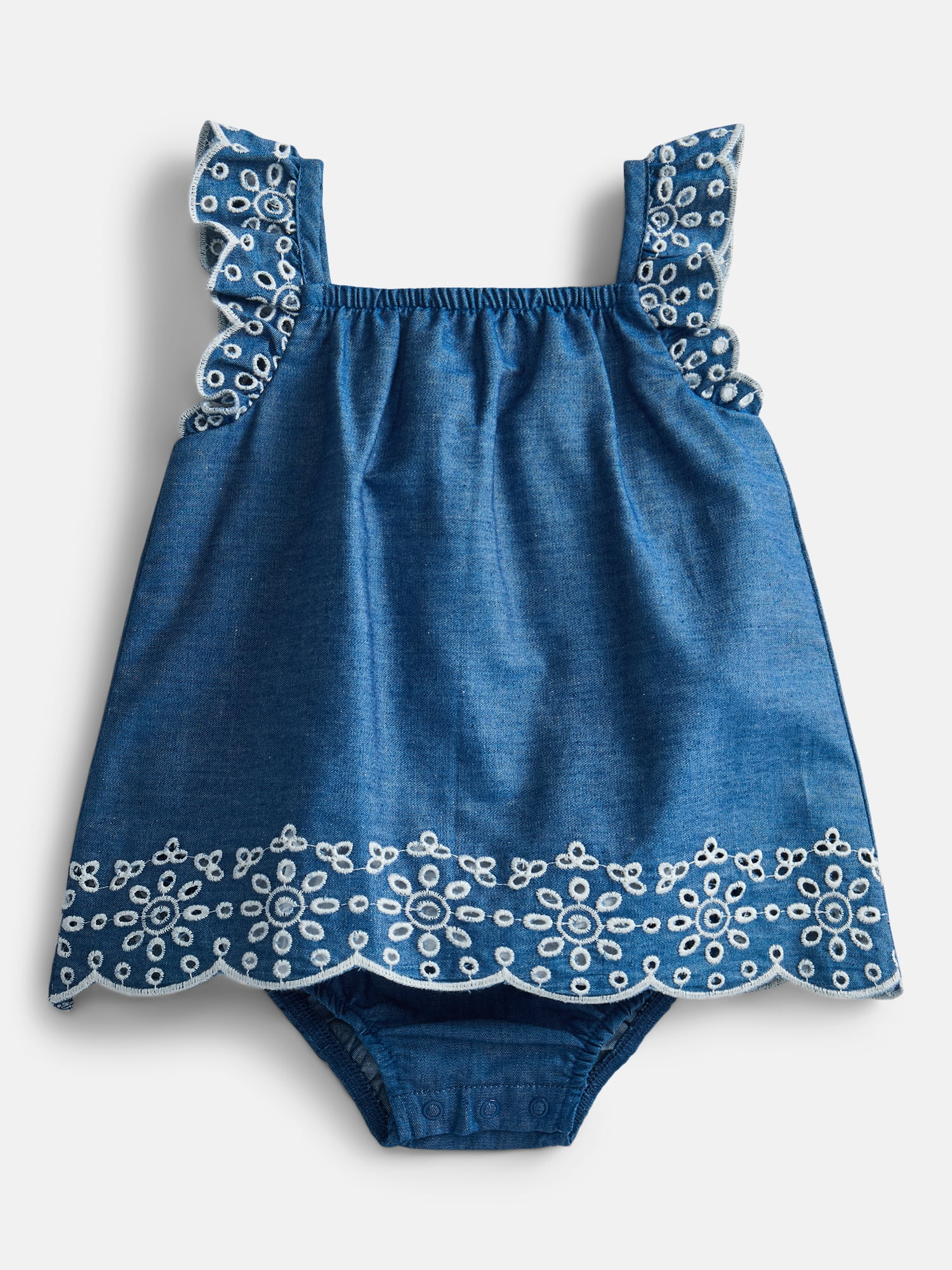 Wonder Nation Baby Girls Eyelet Tank Romper, Sizes 0/3M-24M