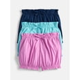 thumbnail image 1 of Wonder Nation Baby Girls' Bubble Shorts, 3-Pack, Sizes 0M-24M, 1 of 3